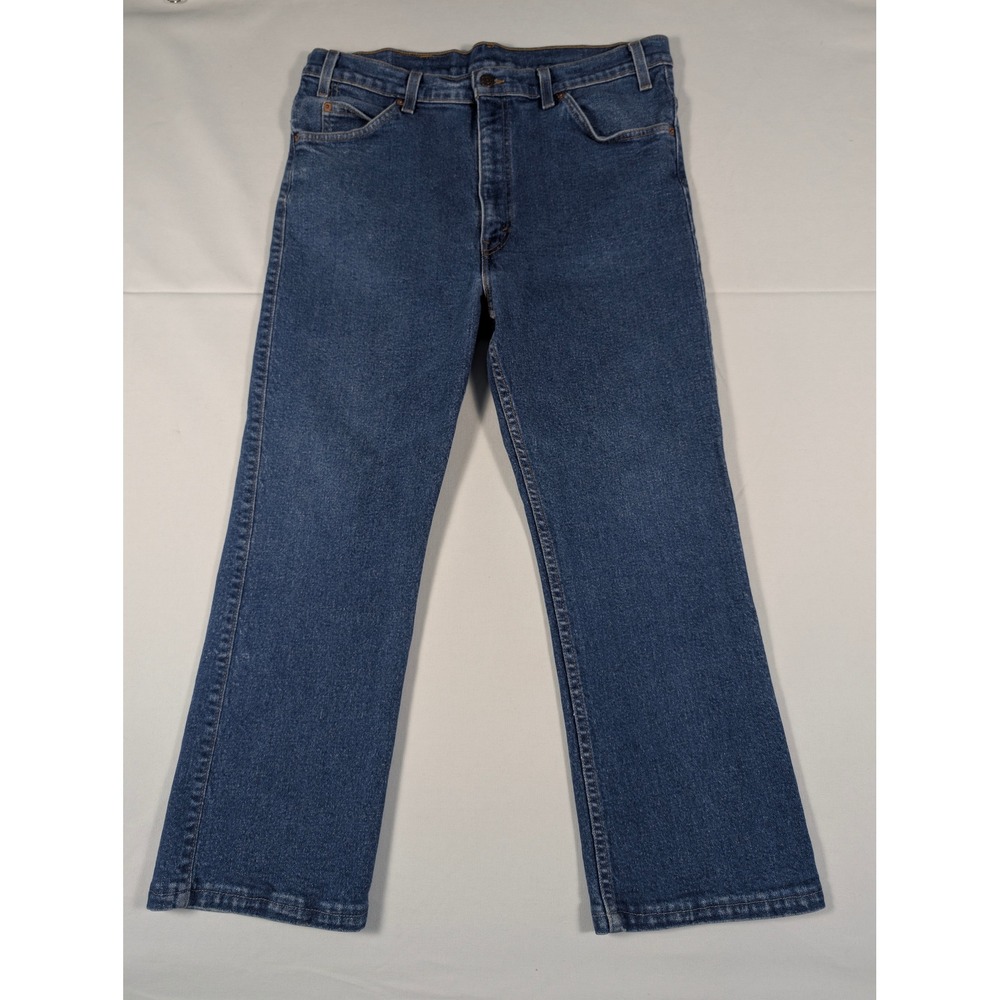 Levi's Jeans Mens 38x30 Blue 517 Bootcut Orange Tab Made in USA Stretch Denim